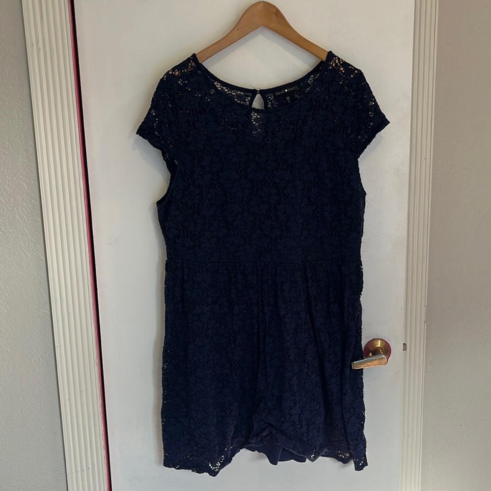 Dark blue lace detail cocktail/party dress 2XL